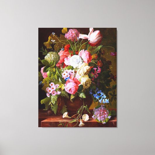 Lange levensduur van de Rozen Tulpen en hyacinten Canvas Afdruk (Voorkant)
