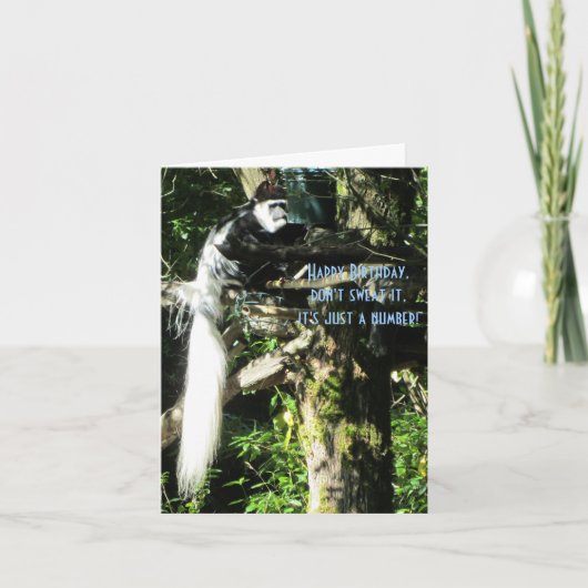 Lange lintaap in een boom kaart (Voorkant)