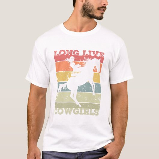 Lange live cowmeiden - Westerne stijl vieren T-shirt (Voorkant)