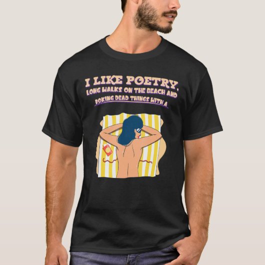 Lange loopjes op het strand t-shirt (Voorkant)