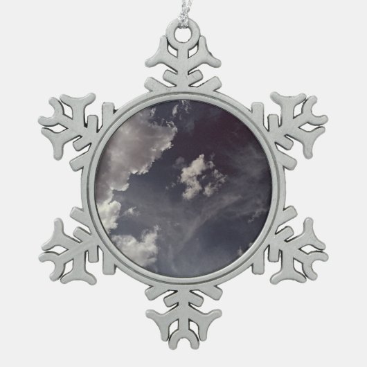 lange metaalwolk tin sneeuwvlok ornament (Voorkant)