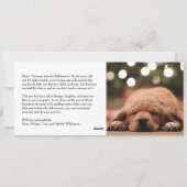 Lange minimalistische vier foto vakantie kerst Kaa Feestdagenkaart (Achterkant)