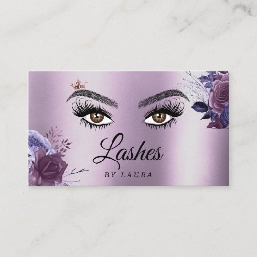 Lange mooie Lashes Eyes Brows  florale Visitekaartje (Voorkant)