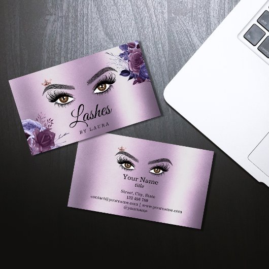 Lange mooie Lashes Eyes Brows  florale Visitekaartje