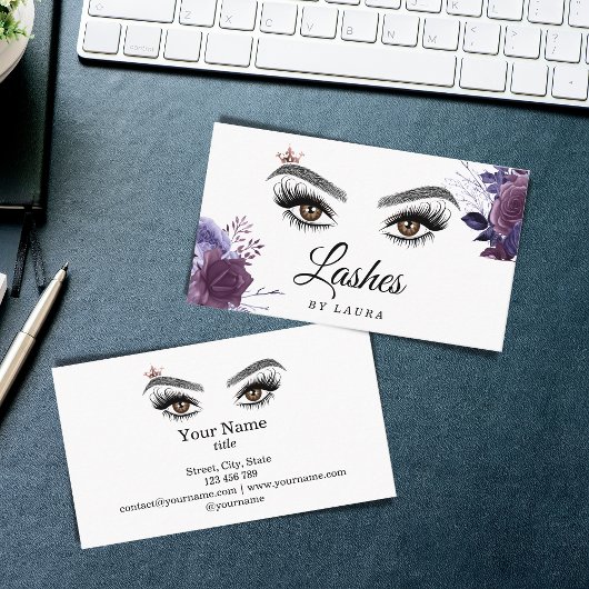 Lange mooie Lashes Eyes Brows  florale Visitekaartje