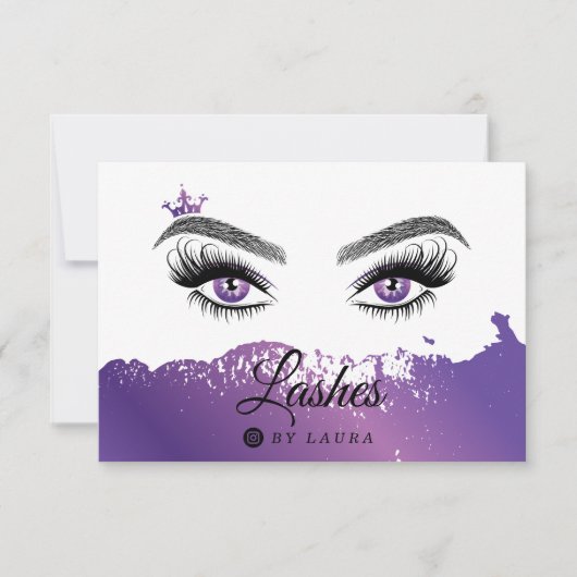 Lange mooie Lashes Eyes en Brows Hand getekend Bedankkaart (Voorkant)