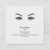 Lange mooie Lashes Eyes en Brows Hand getekend Vierkante Visitekaartje (Achterkant)