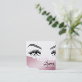 Lange mooie Lashes Eyes en Brows Hand getekend Vierkante Visitekaartje (Staand voorkant)