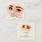 Lange mooie Lashes Eyes en Brows Hand getekend Vierkante Visitekaartje (Voorkant / Achterkant)