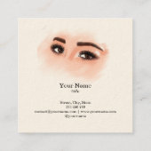 Lange mooie Lashes Eyes en Brows Hand getekend Vierkante Visitekaartje (Achterkant)