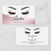 Lange mooie Lashes Eyes en Brows Hand getekend Visitekaartje (Voorkant / Achterkant)
