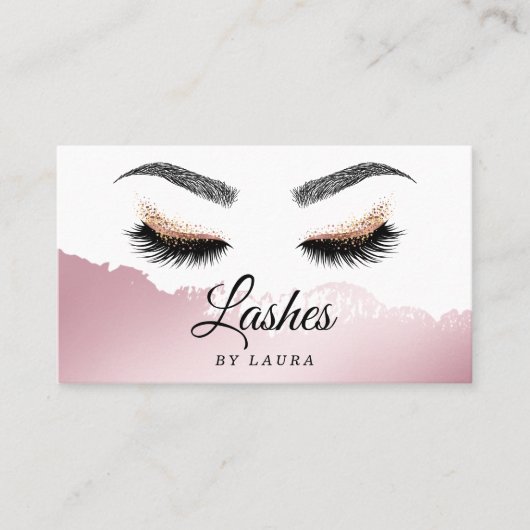 Lange mooie Lashes Eyes en Brows Hand getekend Visitekaartje (Voorkant)