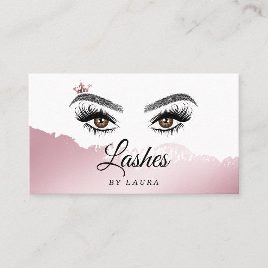 Lange mooie Lashes Eyes en Brows Hand getekend Visitekaartje (Voorkant)