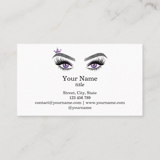 Lange mooie Lashes Eyes en Brows Hand getekend Visitekaartje (Achterkant)