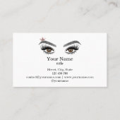 Lange mooie Lashes Eyes en Brows Hand getekend Visitekaartje (Achterkant)