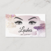 Lange mooie Lashes Eyes en Brows Hand getrokken Bu Visitekaartje (Voorkant)