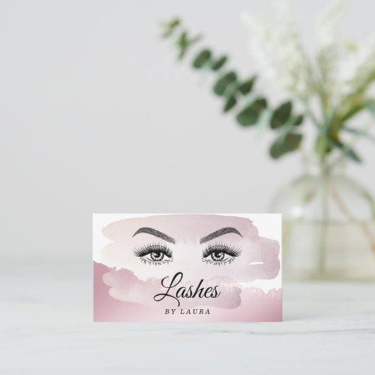 Lange mooie Lashes Eyes en Brows Hand getrokken Bu Visitekaartje (Staand voorkant)