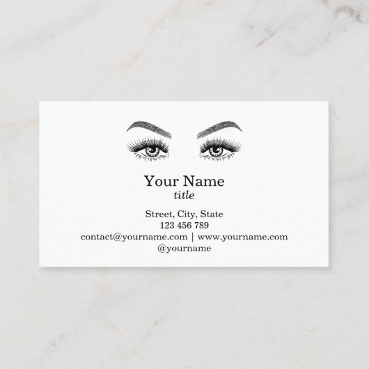 Lange mooie Lashes Eyes en Brows Hand getrokken Bu Visitekaartje (Achterkant)