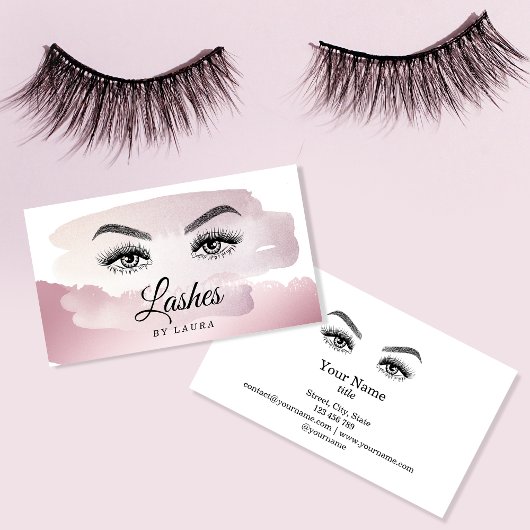 Lange mooie Lashes Eyes en Brows Hand getrokken Bu Visitekaartje