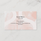 Lange mooie wimpers stoffig roze zwart script visitekaartje (Achterkant)