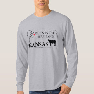 Lange mouw Geboren in het hart - Kansas T-shirt