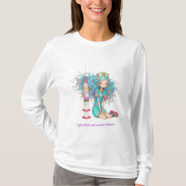Lange mouw Ik geef injecties en tweede kansen. Ver T-shirt