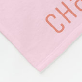 Lange naam Patroon Typografie Roze baby Fleece Deken (Hoek)