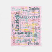 Lange naam Patroon Typografie Roze baby Fleece Deken (Voorkant)