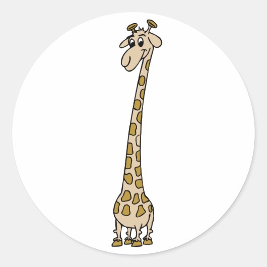 Lange nek Giraffe Ronde Sticker (Voorkant)