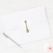 Lange nek Giraffe Ronde Sticker (Envelop)