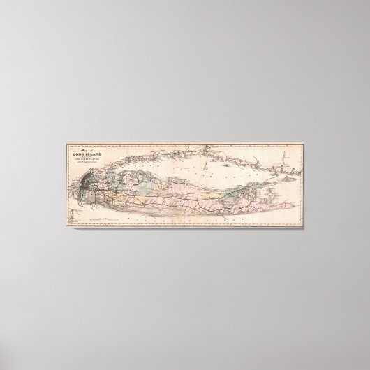  Lange NY Railroad Map (1882) Canvas Afdruk (Voorkant)
