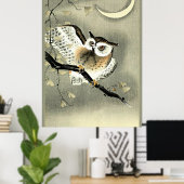 Lange oowl op een boomtak poster (Thuiskantoor)