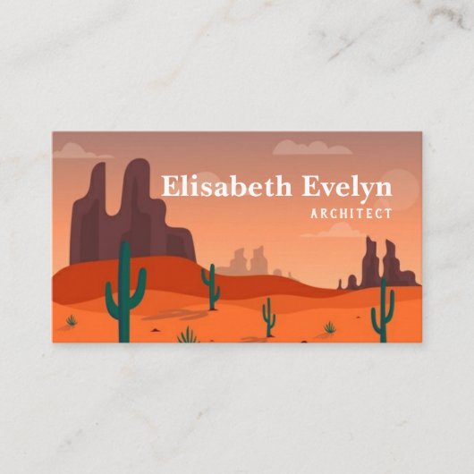 Lange opname van woestijnlandschap visitekaartje (Voorkant)