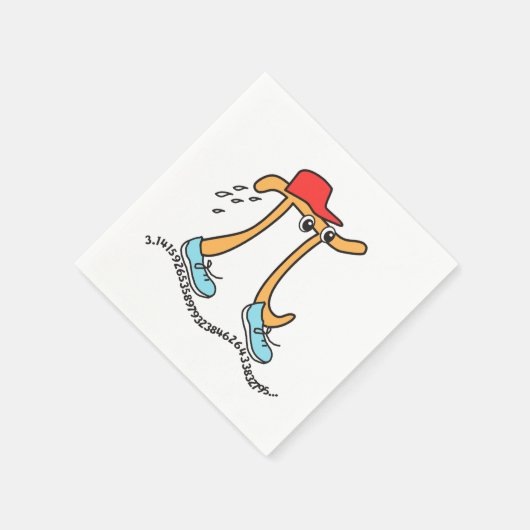 Lange pi © Funny Pi Guy Runner Paper Napkin Servet (Hoek)