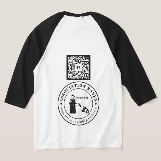 Lange QRCODE WIT - ASSO RAVEN T-shirt (Laag Achter)