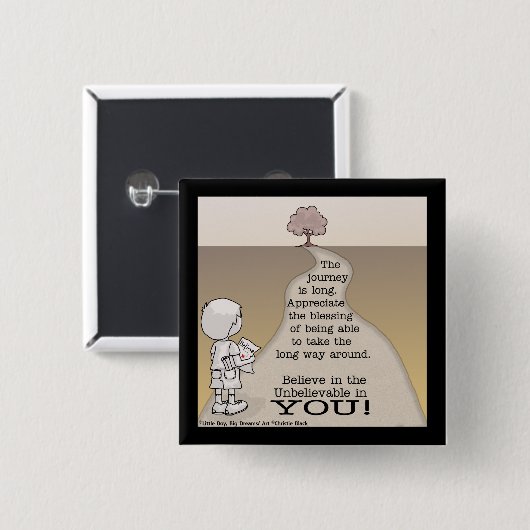 Lange reis vierkante button 5,1 cm (Voorkant /achterkant)