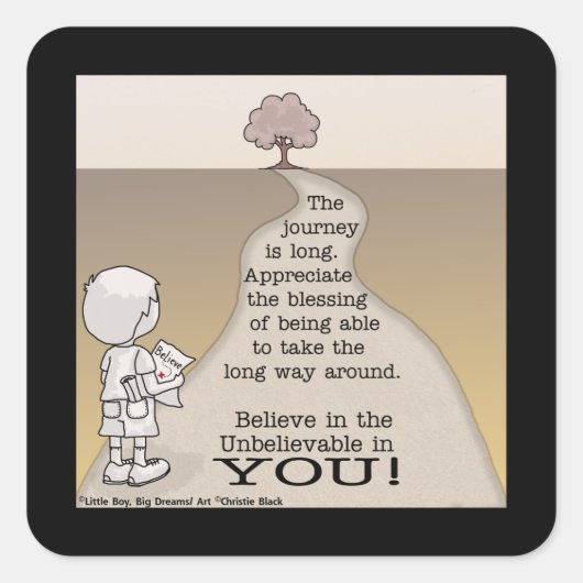 Lange reis vierkante sticker (Voorkant)