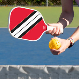 Lange rode zwarte witte diagonaal racestrepen pickleball paddle