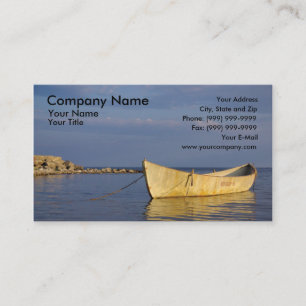 Lange roeiboot bij zonsondergang visitekaartje