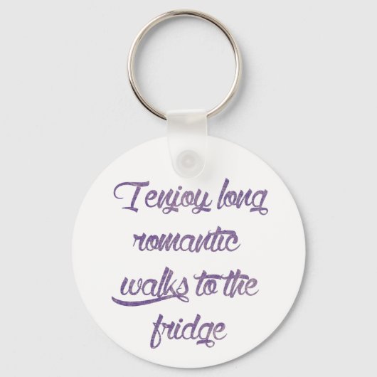 Lange Romantic loopt naar de Fridge Typografie Sleutelhanger (Voorkant)