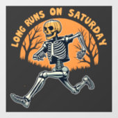 Lange runs op zaterdag Spooky Skeleton Running Raamsticker (Vel)