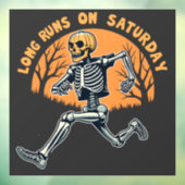 Lange runs op zaterdag Spooky Skeleton Running Raamsticker (Vel 3)