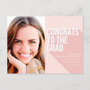LANGE SCHADUW GEFELICITEERD MET DE AFSOLUTIE ROZE  BRIEFKAART