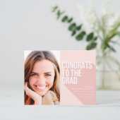 LANGE SCHADUW GEFELICITEERD MET DE AFSOLUTIE ROZE BRIEFKAART (Staand voorkant)