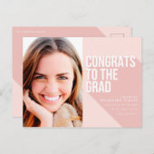 LANGE SCHADUW GEFELICITEERD MET DE AFSOLUTIE ROZE BRIEFKAART (Voorkant / Achterkant)