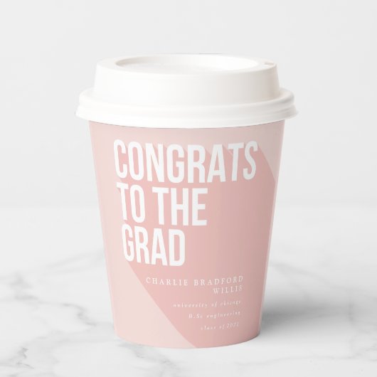 LANGE SCHADUWCONGRATEN AAN HET AFSTUDEERDER PAPIEREN BEKERS (Voorkant)