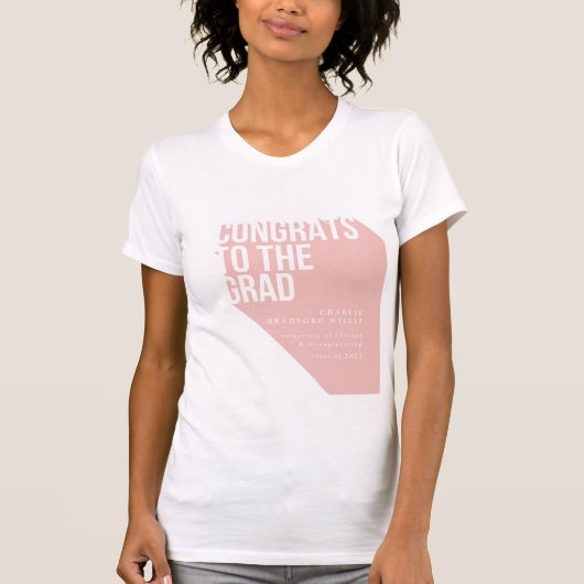LANGE SCHADUWCONGRATEN AAN HET AFSTUDEERDER T-SHIRT (Voorkant)