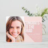 LANGE SCHADUWCONGRATEN VOOR DE AFSTUDEERDER BLUSH  KAART (Staand voorkant)