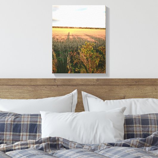 lange schaduwen en herfstkleuren van landschap canvas afdruk (Insitu (Slaapkamer))