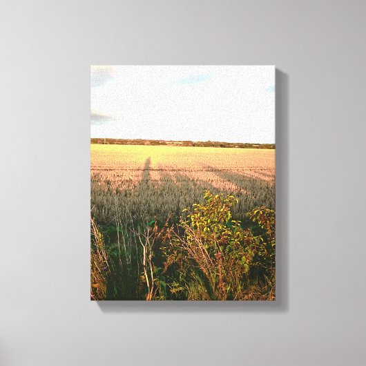 lange schaduwen en herfstkleuren van landschap canvas afdruk (Voorkant)